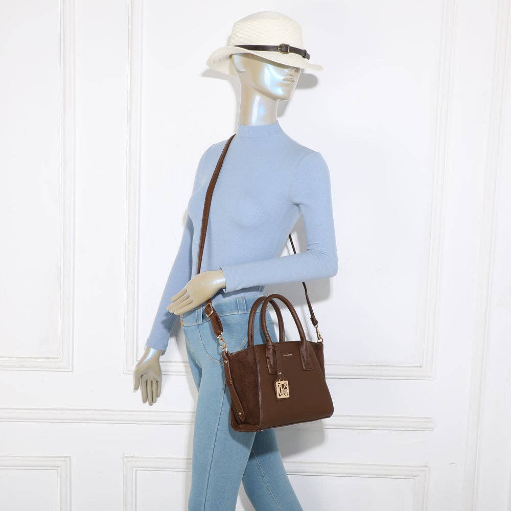 Gallantry Sovana Tasche aus strukturiertem Kunstleder und Veloursleder mit abnehmbarem Schultergurt