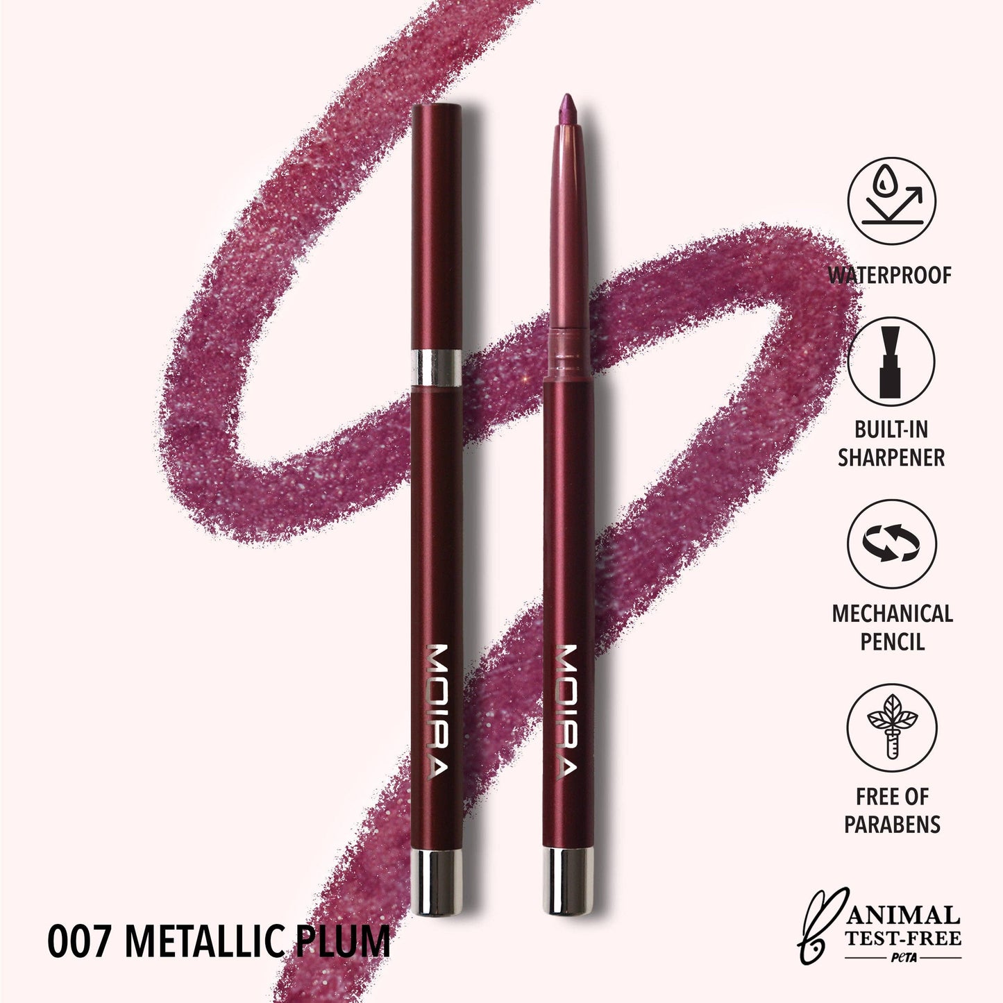 Matita occhi Statement Shimmer Liner (007, Metallic Plum) di Moira Cosmetics