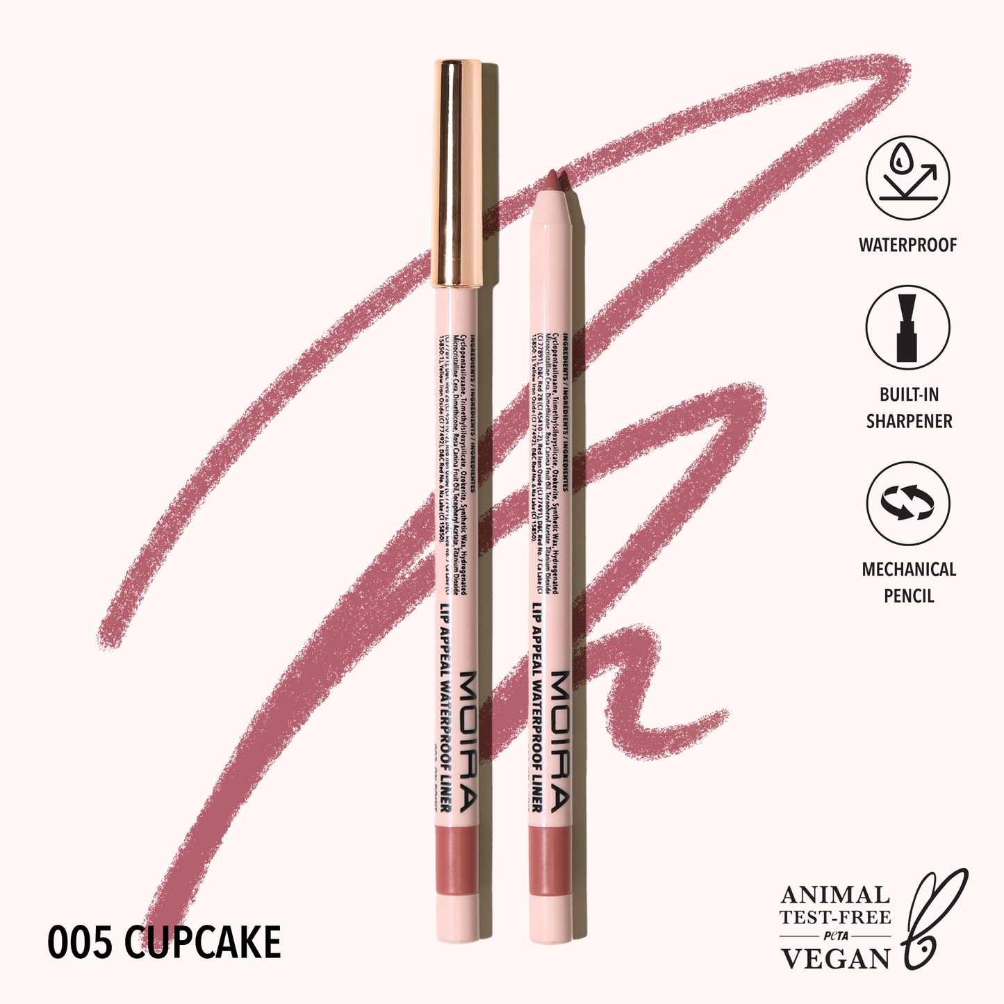 Moira Cosmetics Lip Appeal Matita labbra impermeabile (005, Cupcake)